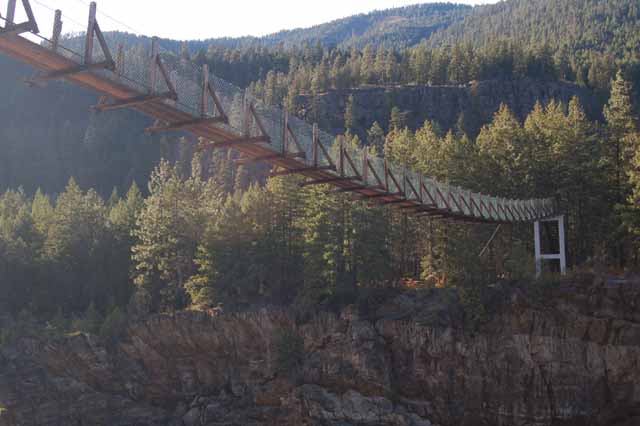 swing bridge at Kootenai Falls